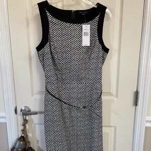 Tommy Hilfiger Black and White Dress with Black Belt